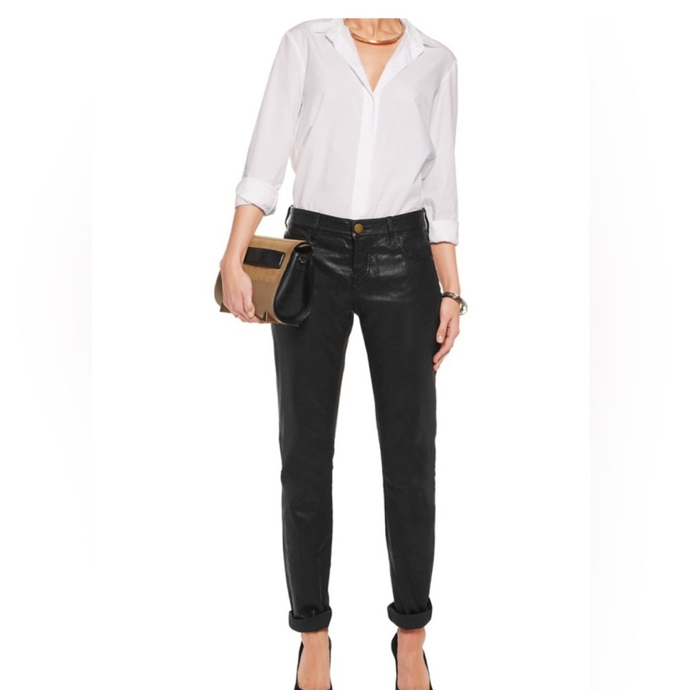 Current/Elliott  Skinny lamb skin leather Pants burgundy